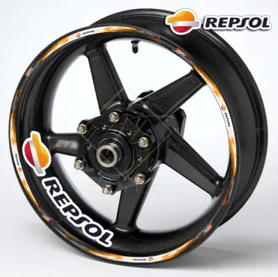REPSOL motociklo ratlankių lipdukai, geltoni