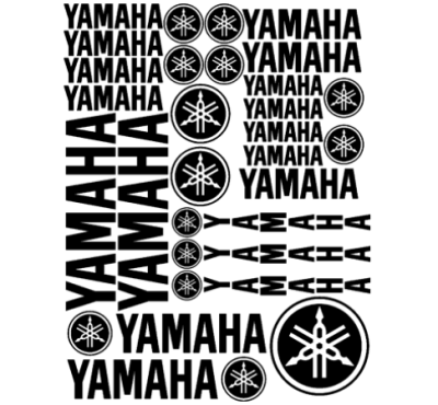 Yamaha Motociklo Logo lipdukai, juodi