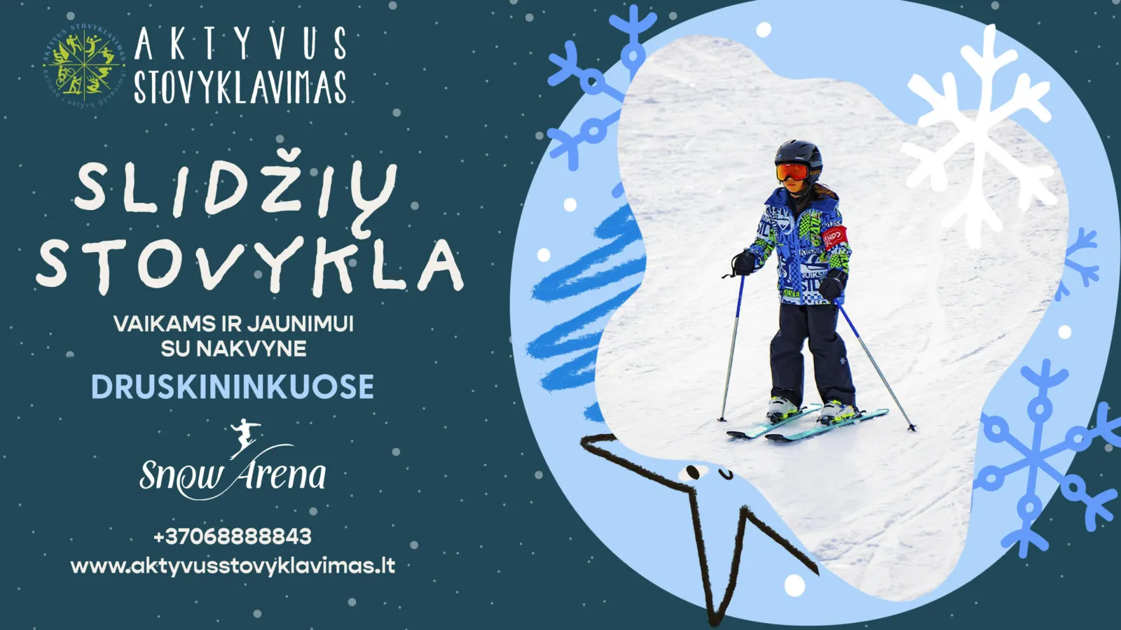 Slidinėjimo stovyklos vaikams – žiemos nuotykiai