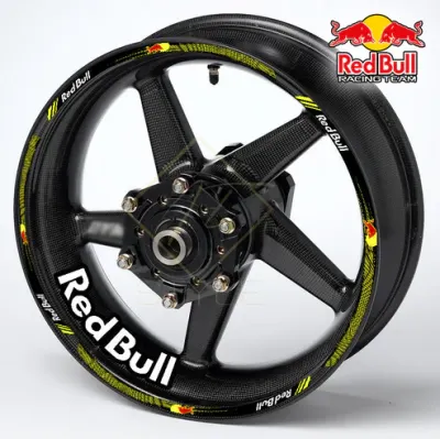 RedBull motociklo ratlankių lipdukai – universalūs