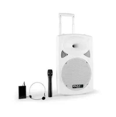 Nešiojama kolonėlė Ibiza PORT15UHF-BT-WH (400W)