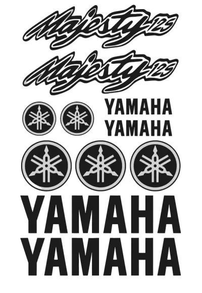 Yamaha Majesty 125 - Motociklų lipdukų rinkinys