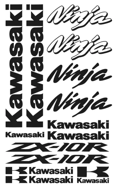 Kawasaki Ninja ZX-10R Motociklų lipdukų rinkinys