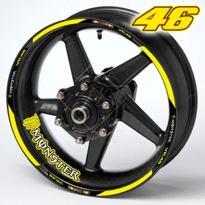 Monster VR46 motociklo ratlankių lipdukai