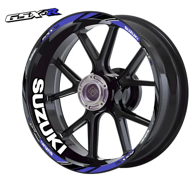 Suzuki motociklo ratlankių lipdukai 20 vnt rinkinys, raudona-violetinė