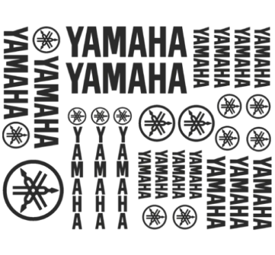 Yamaha Motociklo Logo lipdukai, juodi 27vnt