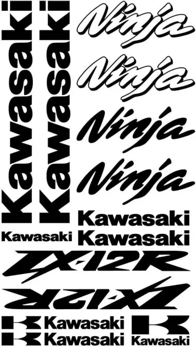 Kawasaki Ninja ZX-12R Motociklų lipdukų rinkinys